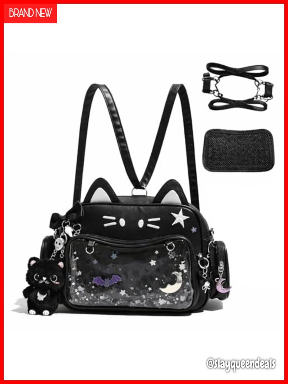 Ita Bag Kawaii Backpack Pin Display PU Leather Crossbody Shoulder Purse Anime